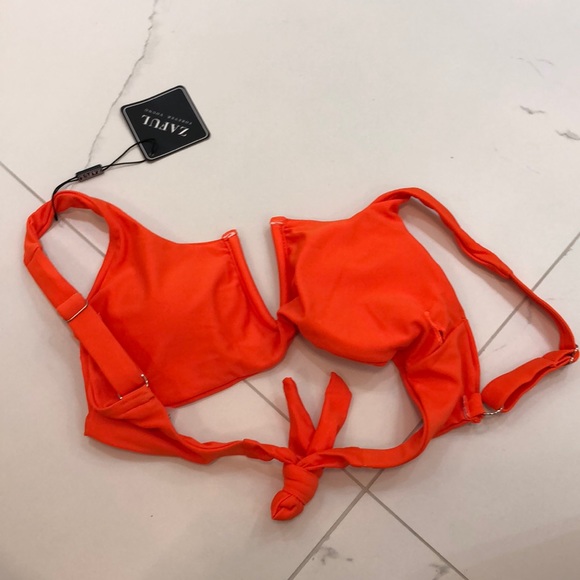 2/$15!! NWT Zaful Papaya Orange Bikini Top - Picture 3 of 3